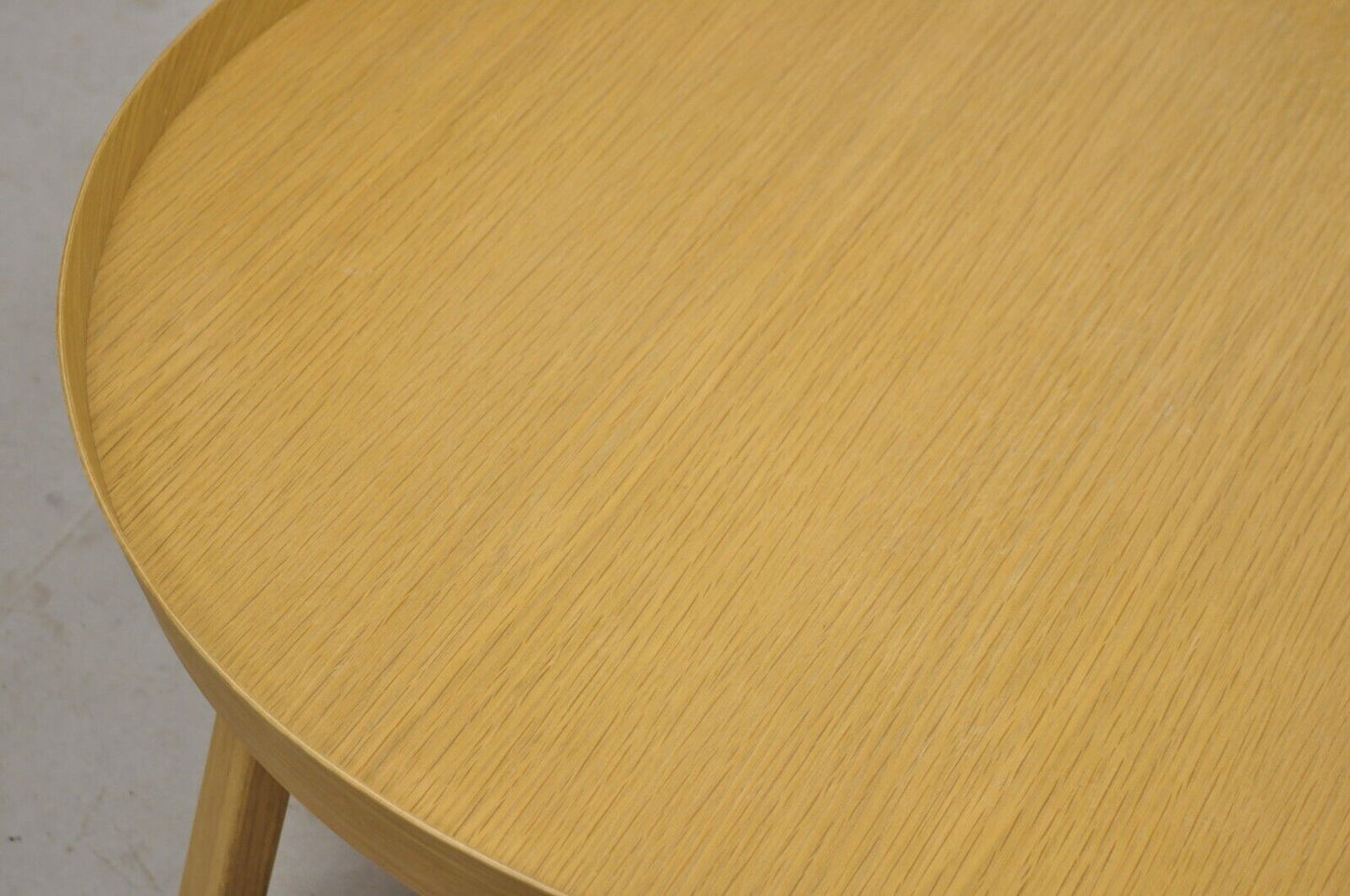 Muuto "Around" Scandinavian Modern Round Ash Lacquered Veneer Small Coffee Table