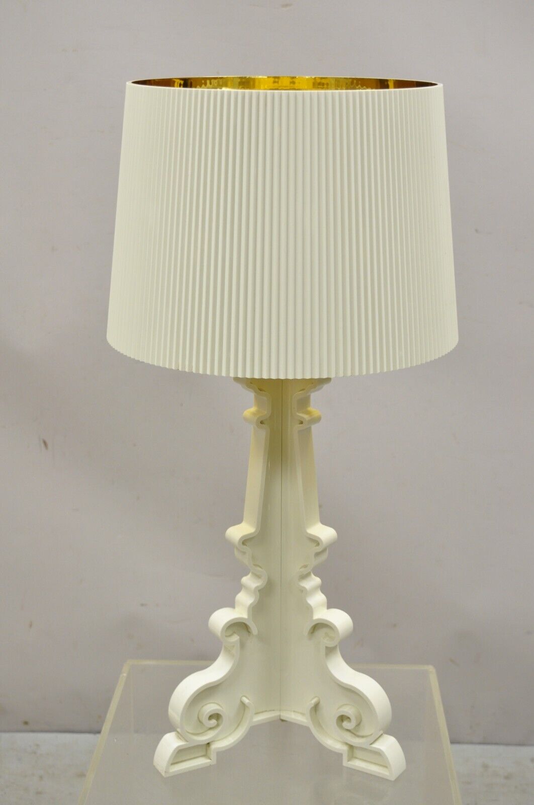 Kartell Ferruccio Laviani Bourgie White Baroque Table Lamp with Shade