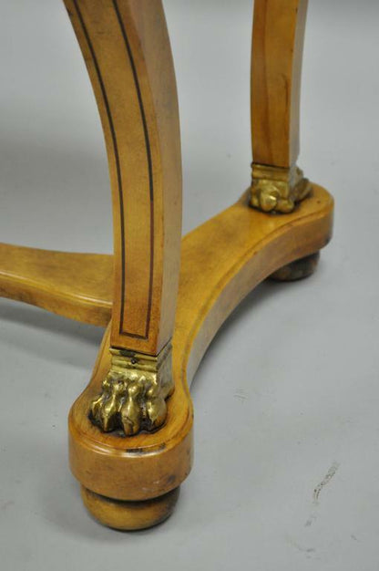 Vintage French Regency Rosewood Walnut Cartonnier Desk Table Bronze Paw Feet