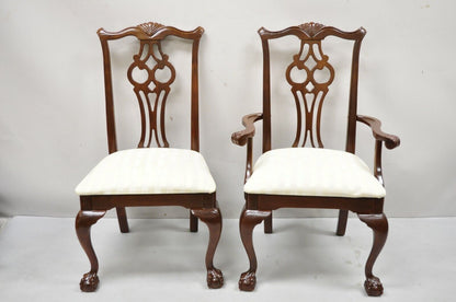 Vintage American Drew Cherry Wood Chippendale Style Dining Chairs - Set of 6
