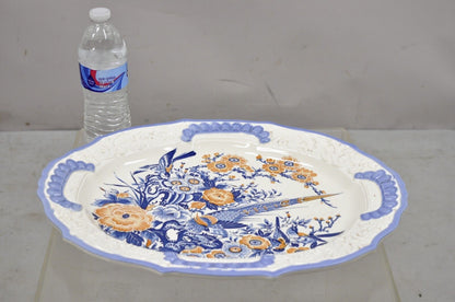 Chikusa Yokkaichi Japan Blue White Ceramic Chinese Bird Platter Dish Plate