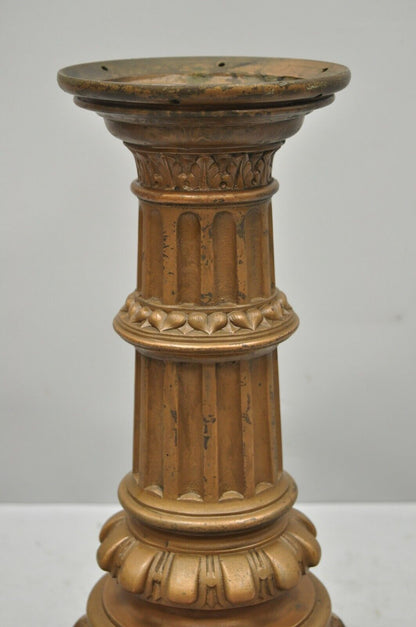 Antique French Victorian Cast Bronze Empire Style 23" Pedestal Table Base