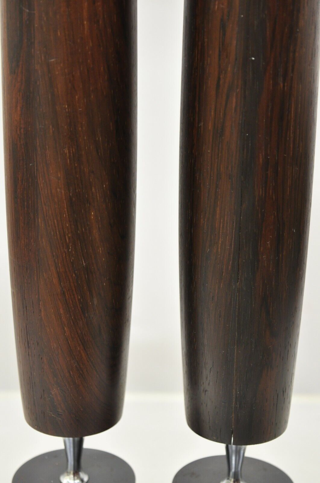 Mid Century Danish Modern 1964 Ronson Varaflame Rosewood Candlesticks - a Pair