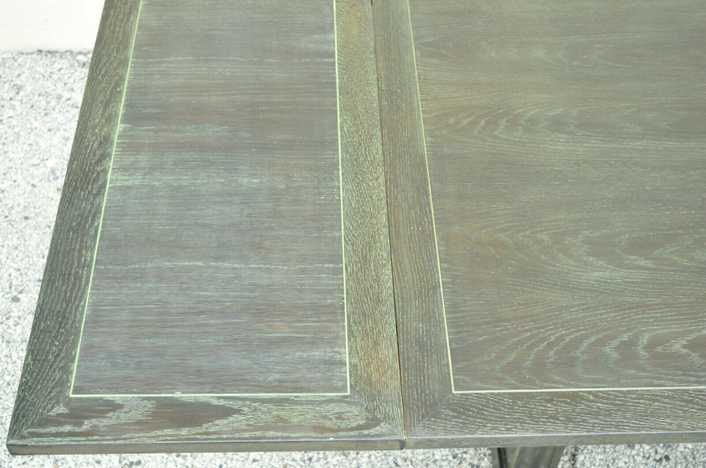 Enkeboll James Mont Green Style Cerused Oak Double Pedestal Column Dining Table