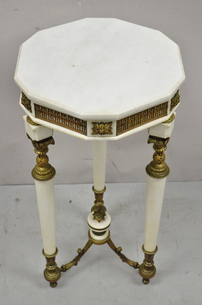 Antique French Louis XV Style Bronze and Marble Parlor Accent Side Table