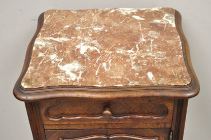 Antique French Renaissance Louis XV Style Marble Top Humidor Nightstand