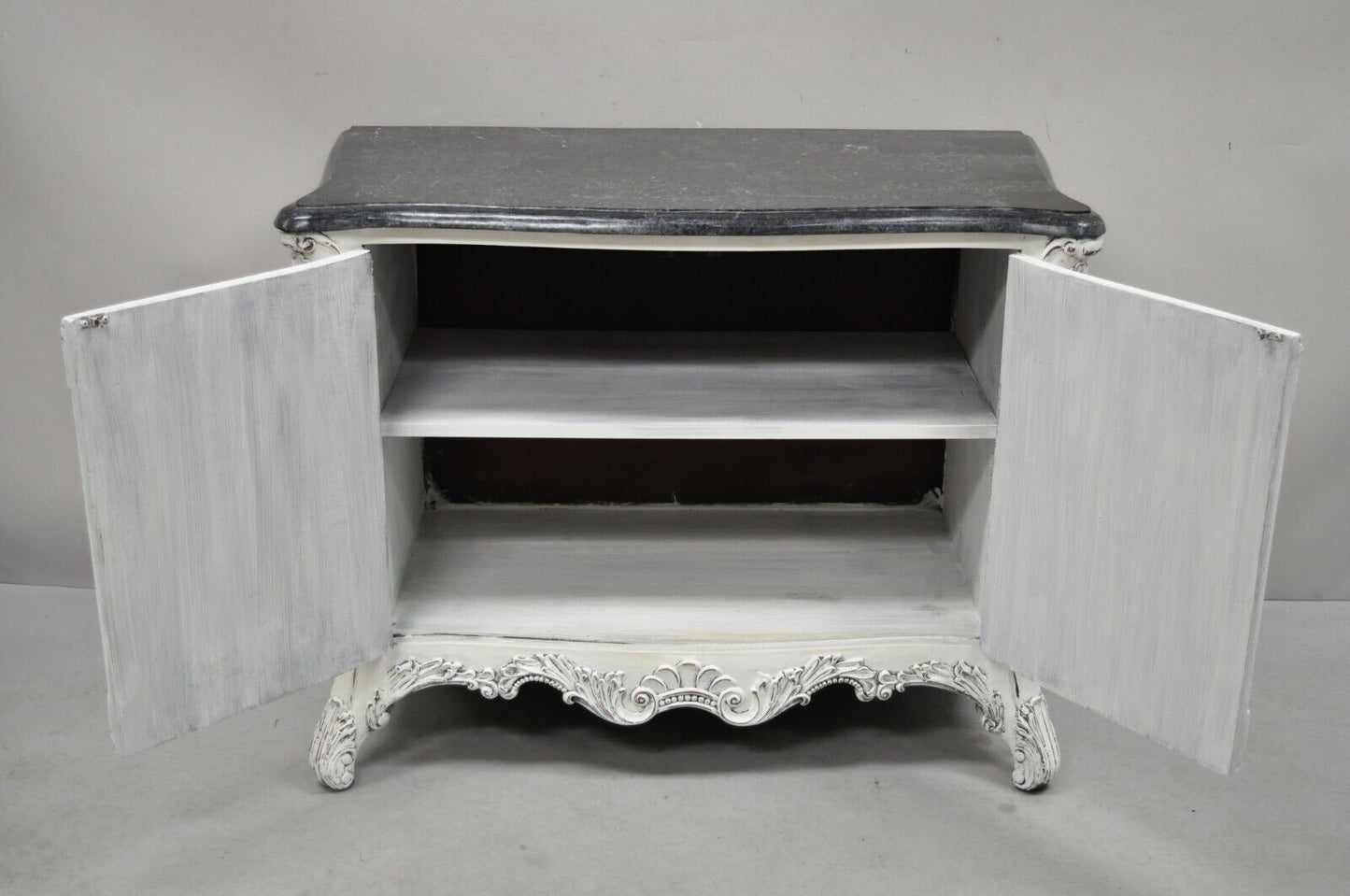 Reproduction French Louis XV Style Marble Top Commode Sideboard Buffet Cabinet