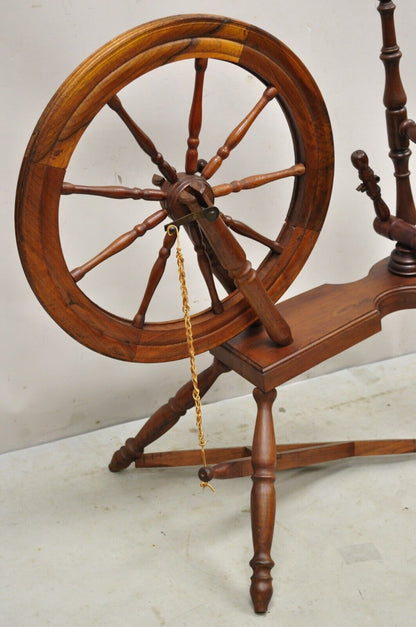 Antique Canadian Country Primitive Wooden Colonial Spinning Wheel