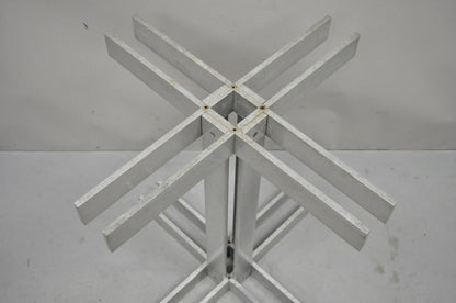 Vintage Mid Century Modern Aluminum Metal Geometric Pedestal Table Base - No top