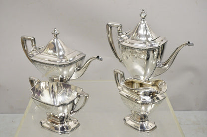 WD Smith Silver Co Chippendale EPNS Hepplewhite Silver Plated Tea Set - 4 pcs