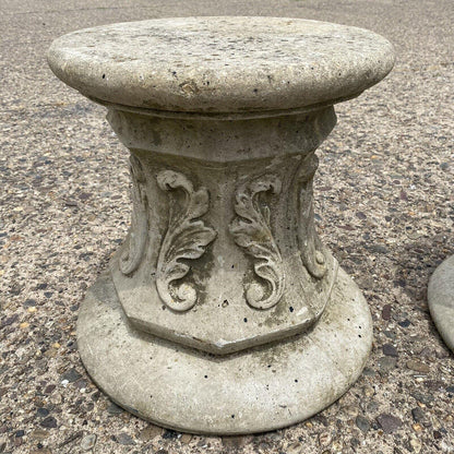 Italian Classical French Regency Style 16" Cement Outdoor Garden Pedestal - Pair