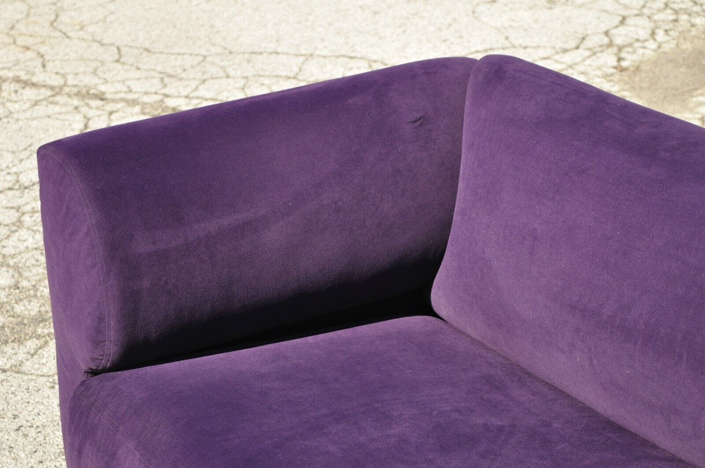 Larry Laslo for Directional Purple Modern Italian Bauhaus Style Chrome Leg Sofa