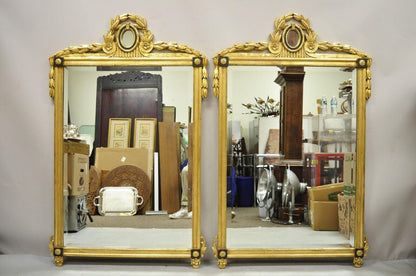 Friedman Brothers French Neoclassical Carved Wood Large Wall Mirrors - a Pair