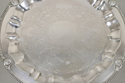 Vintage Federal Silver Co. Silver Plated Large Round Twin Handle Platter Tray