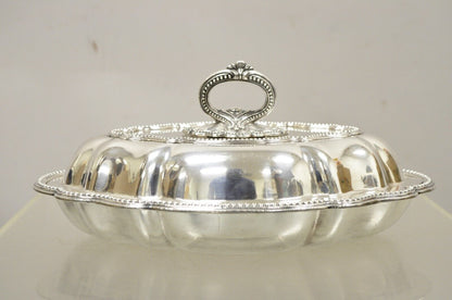 Vintage Silver Plated English Victorian Style Lidded Vegetable Serving Platter