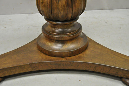 Vintage Carved Walnut Italian Regency Leaf Pineapple Pedestal Table Base (B)