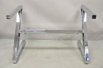 Mid Century Modern Chrome Frame Z Shaped Metal Desk Dining Table Base