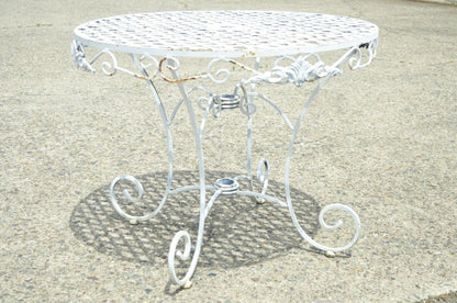 Wrought Iron French Pastry Style Country Lattice Scroll Round Patio Dining Table