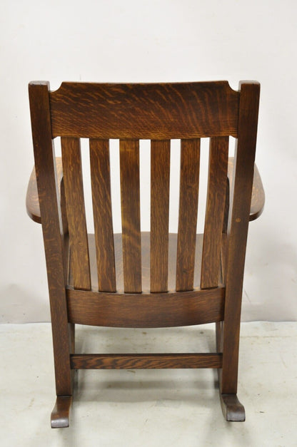 Antique Mission Oak Arts & Crafts Stickley Style Rocker Rocking Chair