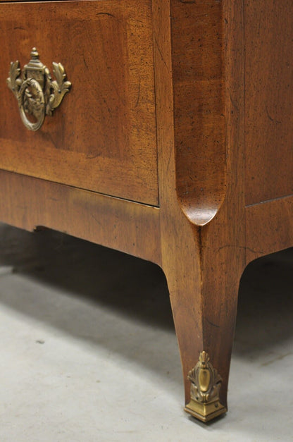 Vintage Henredon French Louis XV Style Banded Walnut Tall Chest Dresser