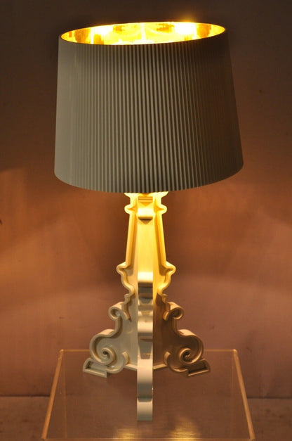 Kartell Ferruccio Laviani Bourgie White Baroque Table Lamp with Shade