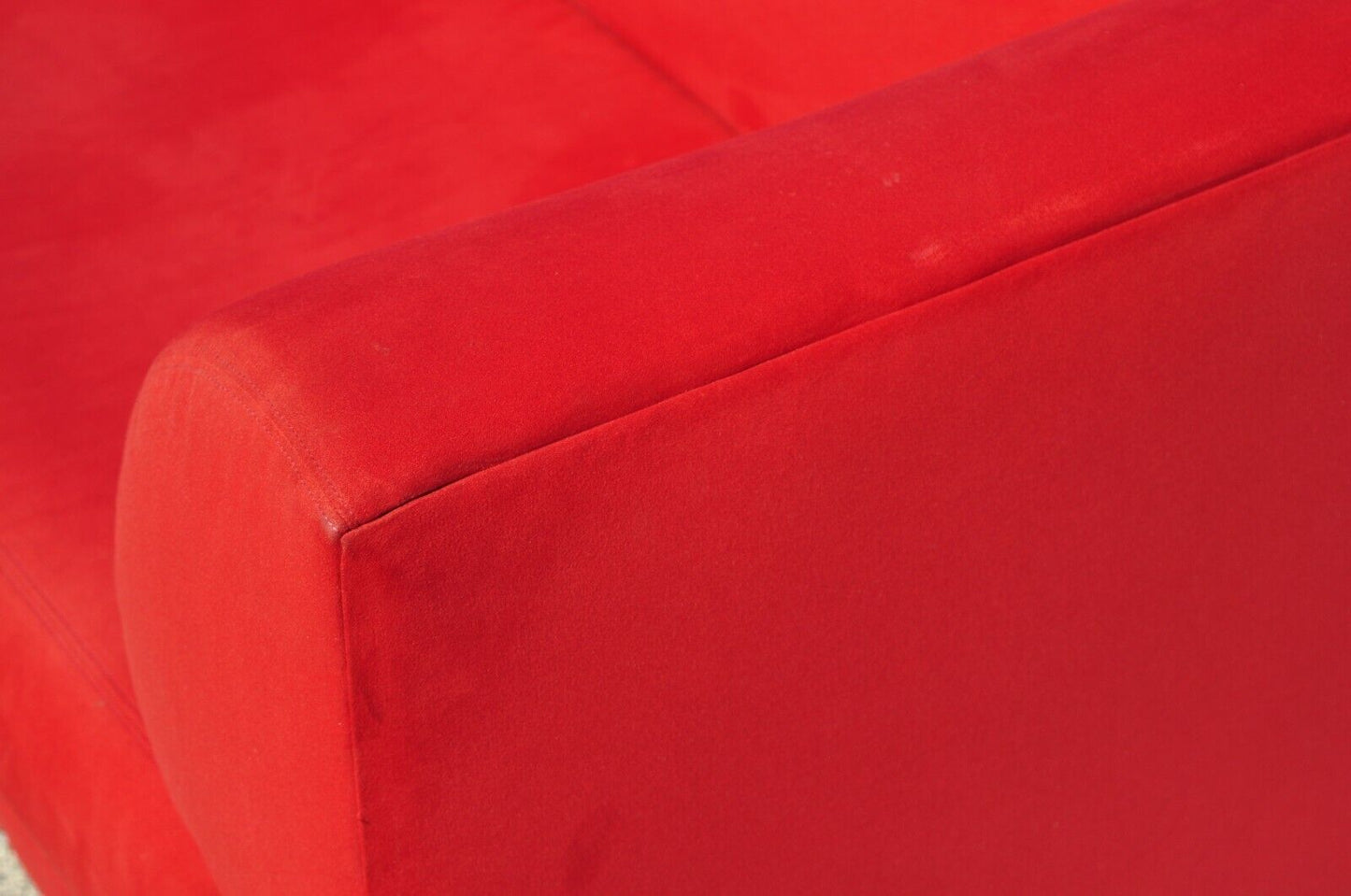 Larry Laslo for Directional Red Modern Italian Bauhaus Style Chrome Leg Sofa