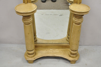 Antique American Victorian 88" Tall Hall Entry Mirror with Pedestal Plant Stands