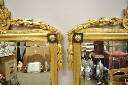 Friedman Brothers French Neoclassical Carved Wood Large Wall Mirrors - a Pair