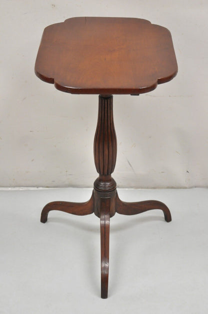 Antique Sheraton Style Mahogany Tilt Top Tea Table Candle Stand