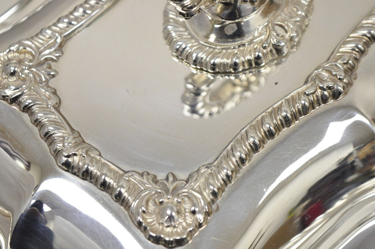 Silver Plated Victorian Scalloped Edge Lidded Vegetable Serving Platter Dish