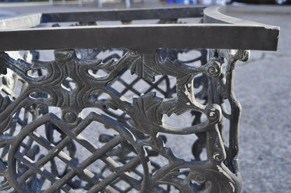 Ornate Cast Aluminum Mediterranean Style Black Pedestal Dining Table Base