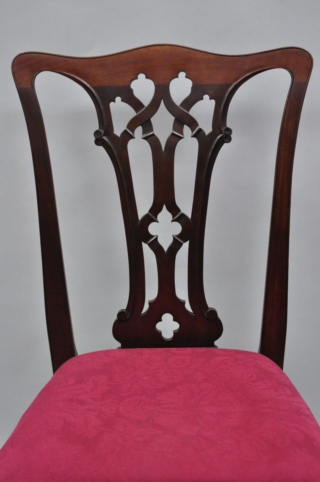 T. Robinson & Sons Makers Antique Solid Mahogany Chippendale Style Side Chairs