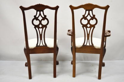Vintage American Drew Cherry Wood Chippendale Style Dining Chairs - Set of 6
