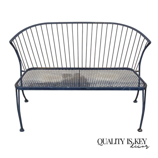 Russell Woodard Pinecrest Style Wrought Iron Garden Patio Loveseat Bench