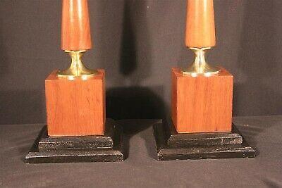 Pair of Vintage Mid Century Modern Lightolier Brass Orb Lamp Gerald Thurston