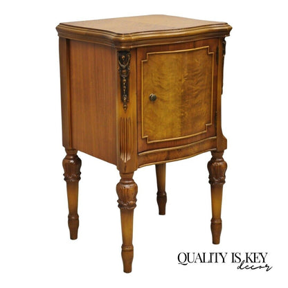 French Louis XV Style Satinwood One Door Nightstand Bedside Cabinet by Joerns