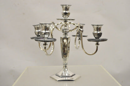 Antique Wilcox Silverplate Co 2796 Silver Plated 4 Arm Victorian Candlestick