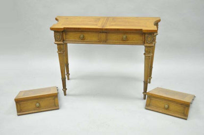 Vintage Karges Walnut French Regency Style Extension Server Console Sofa Table