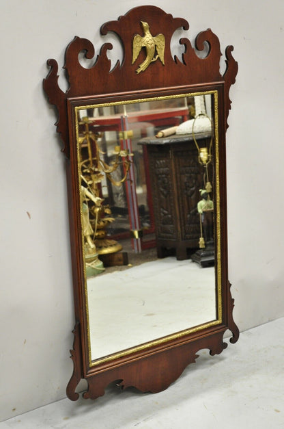 Antique Kindel Oxford Mahogany Frame Federal Mirror Wall Gold Gilt Carved Eagle