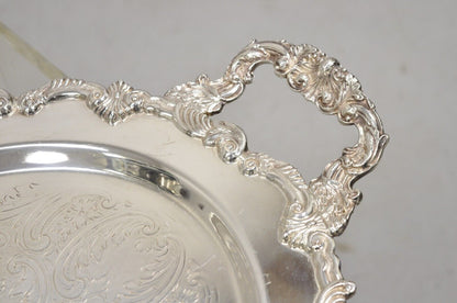 Vintage English Victorian Style Silver Plated Oval Platter Tray Crown Hallmark