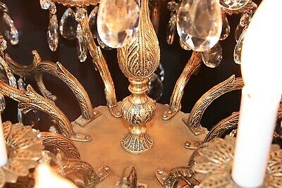 d05 Vintage 12 Light French style Brass Crystal Chandelier light Fixture