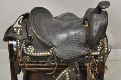 Chattanooga Saddlery Co Tex-West Brown Leather Studded Horse Show Saddle 12"