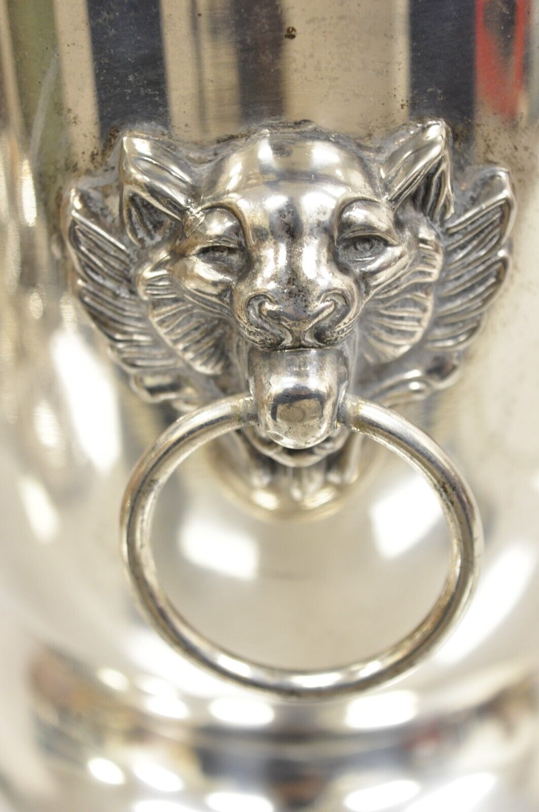 Poole Silver Regency Style Silver Plated Lion Head Fluted Champagne Ice Bucket