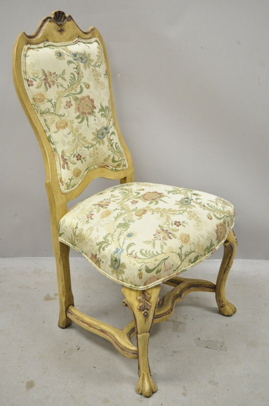 Minton Spidell Italian Regency Rococo Cream Painted Dining Chairs - Set of 4