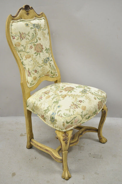 Minton Spidell Italian Regency Rococo Cream Painted Dining Chairs - Set of 4