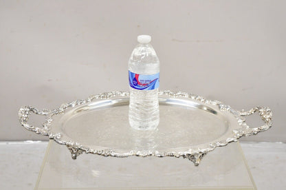 Vtg Sheffield English Victorian Style Silver Plated Oval Serving Platter Tray