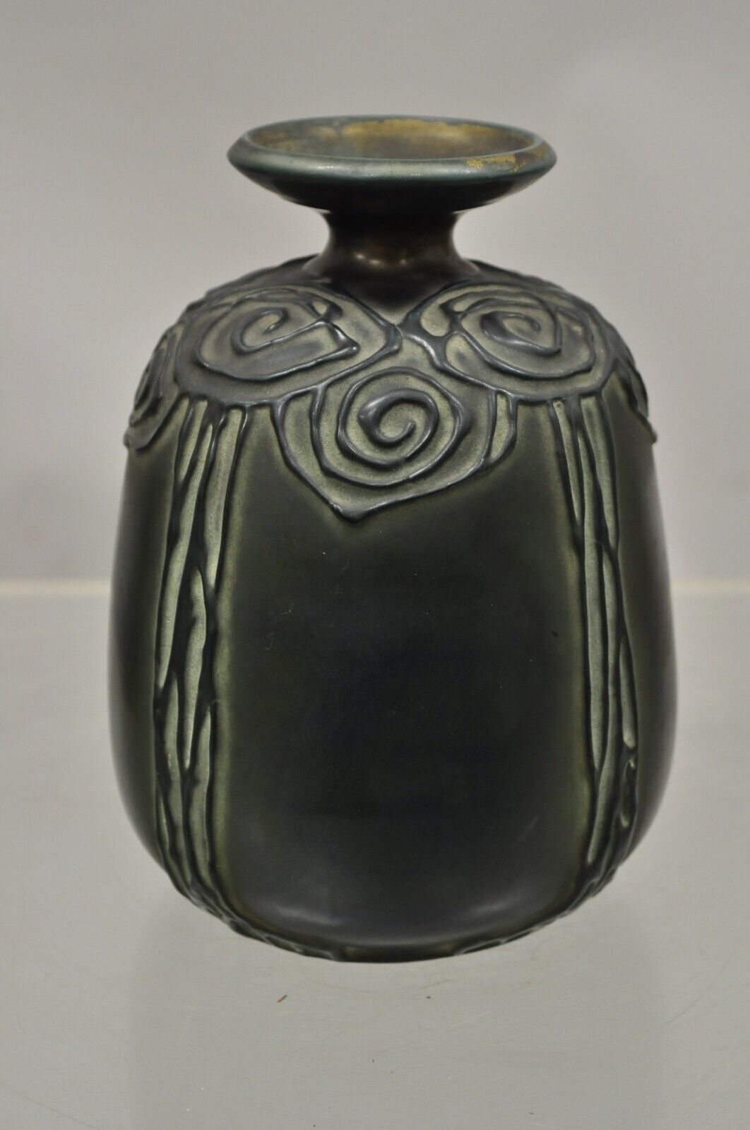 Antique Amphora Blue Green Iridescent 3263 Vase 8" Tall Art Nouveau