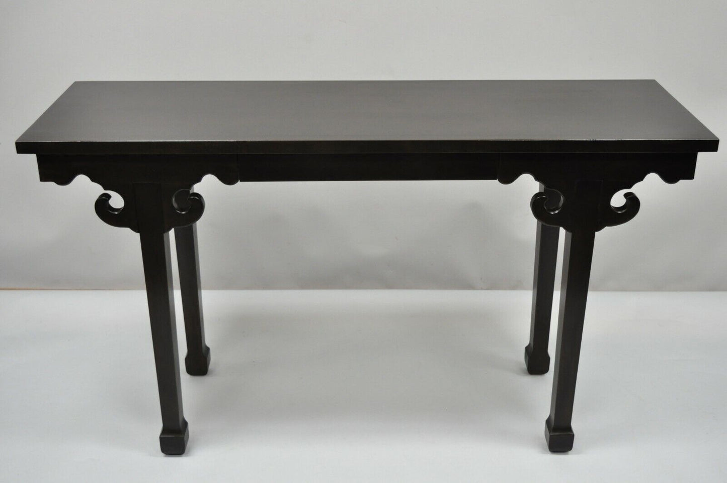 Ebonized Chinese Altar Table Hall Console James Mont Style 50" Sofa Table (B)