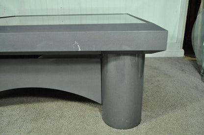 Custom Industrial Modern Large Aluminum Gun Metal 40" Square Coffee Table