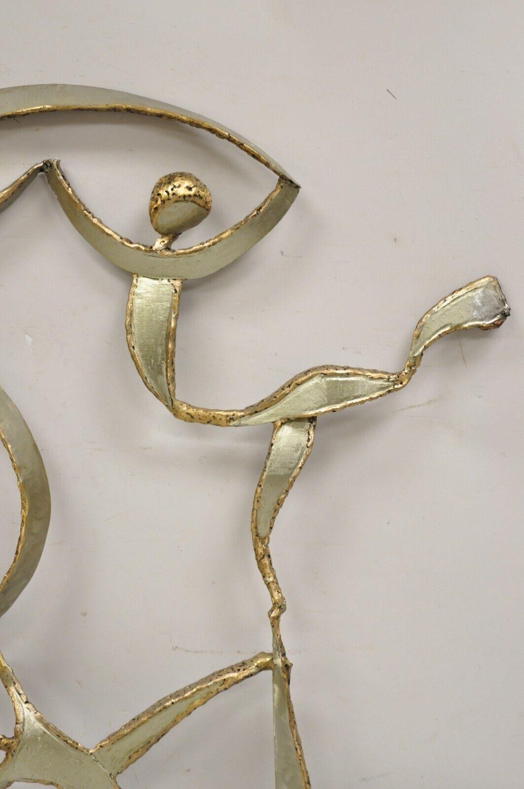 Colbert Collins 1980s Steel Metal Brutalist Ribbon Dancers Wall Art Sculpture